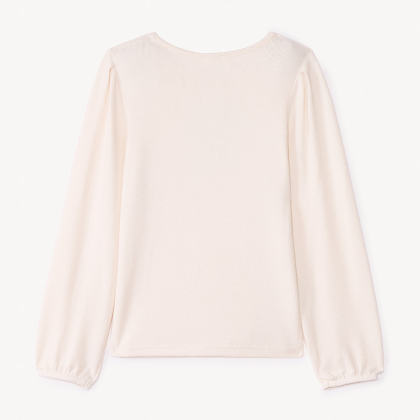 T-shirt manches longues bouffantes à nœuds pour fille 