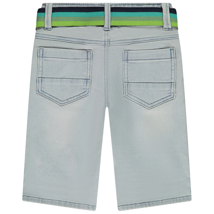 Bermuda efecto vaquero con cinturón desmontable para niño 
