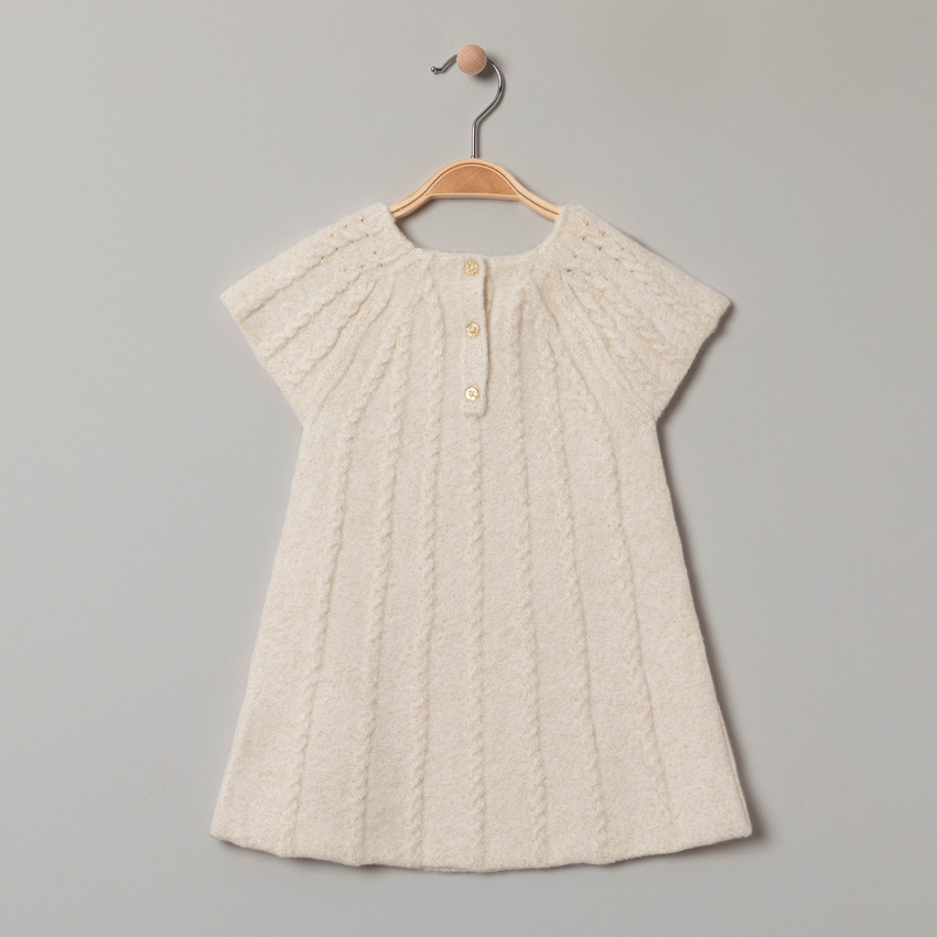 Vestido de manga corta en tejido de punto y bolsillo con lazo bordado  Additional Vestido de manga corta en tejido de punto y bolsillo con lazo bordado