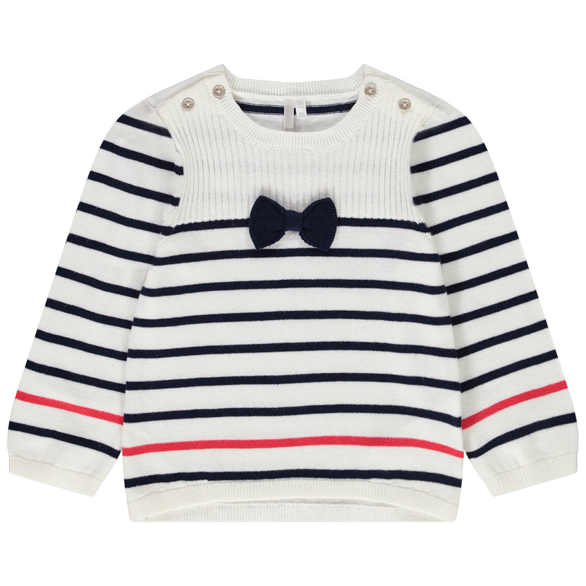 Pull à rayures en coton pour bébé fille 