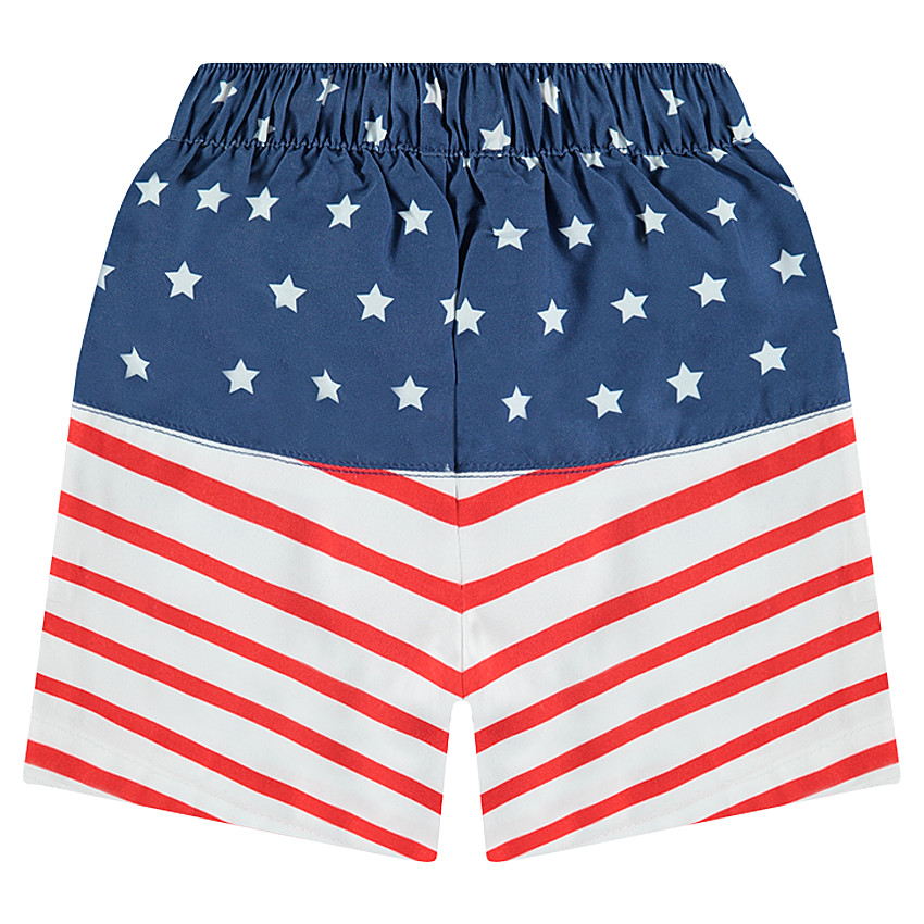 Pantalón corto de baño con efecto drapeado y estampado de palmera e inscripción  Additional Pantalón corto de baño con efecto drapeado y estampado de palmera e inscripción