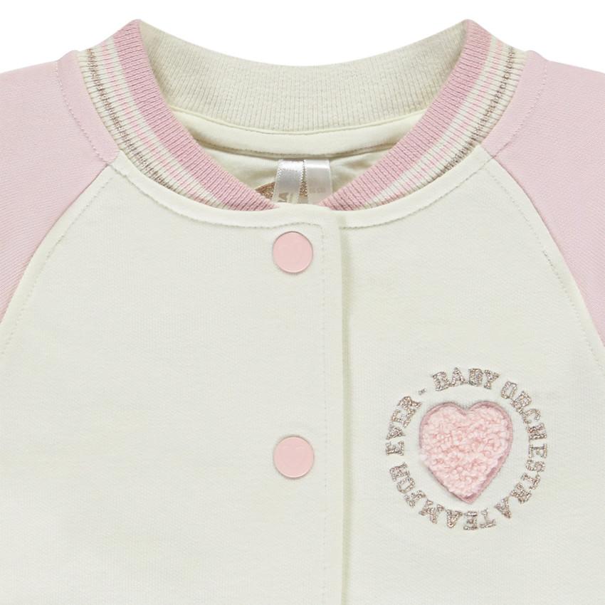 Chaqueta teddy de felpa efecto color bloque para niña bebé 