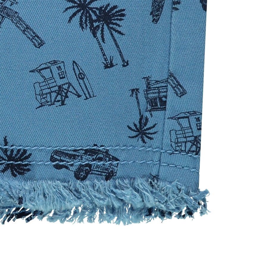 Bermudas de sarga estampada all over con cinturón 