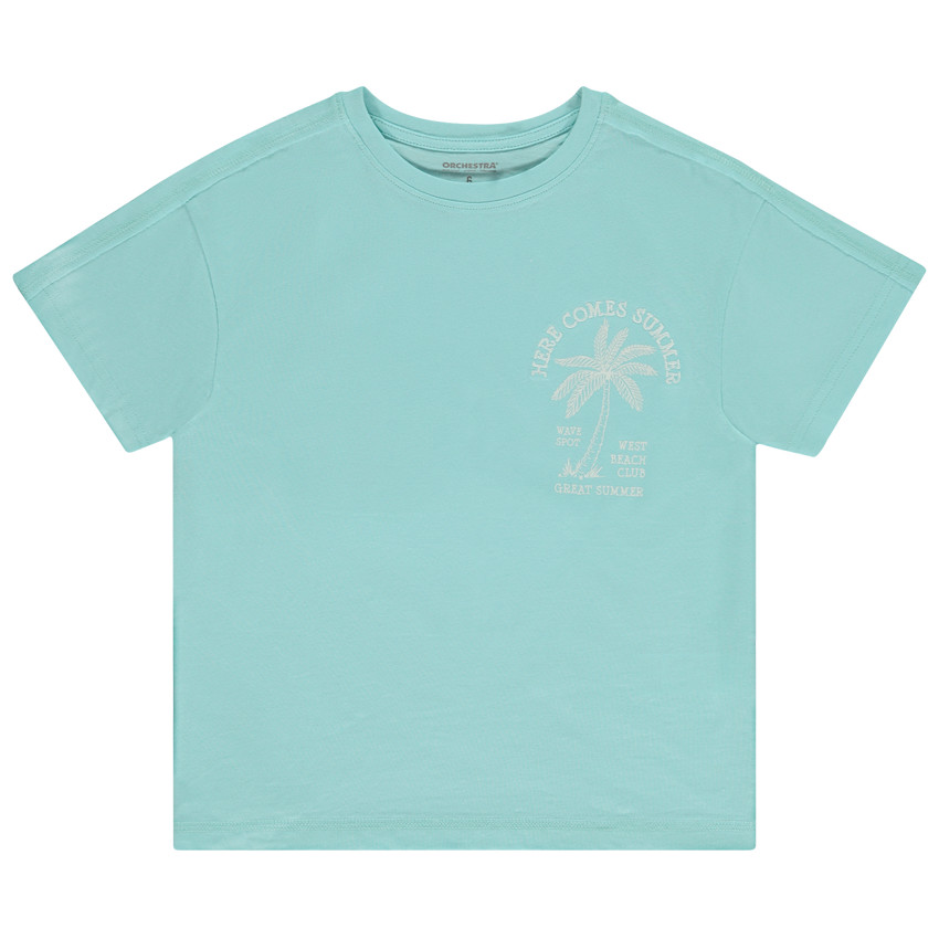 Camiseta manga corta estampado fantasía con bordado 3D para niño 