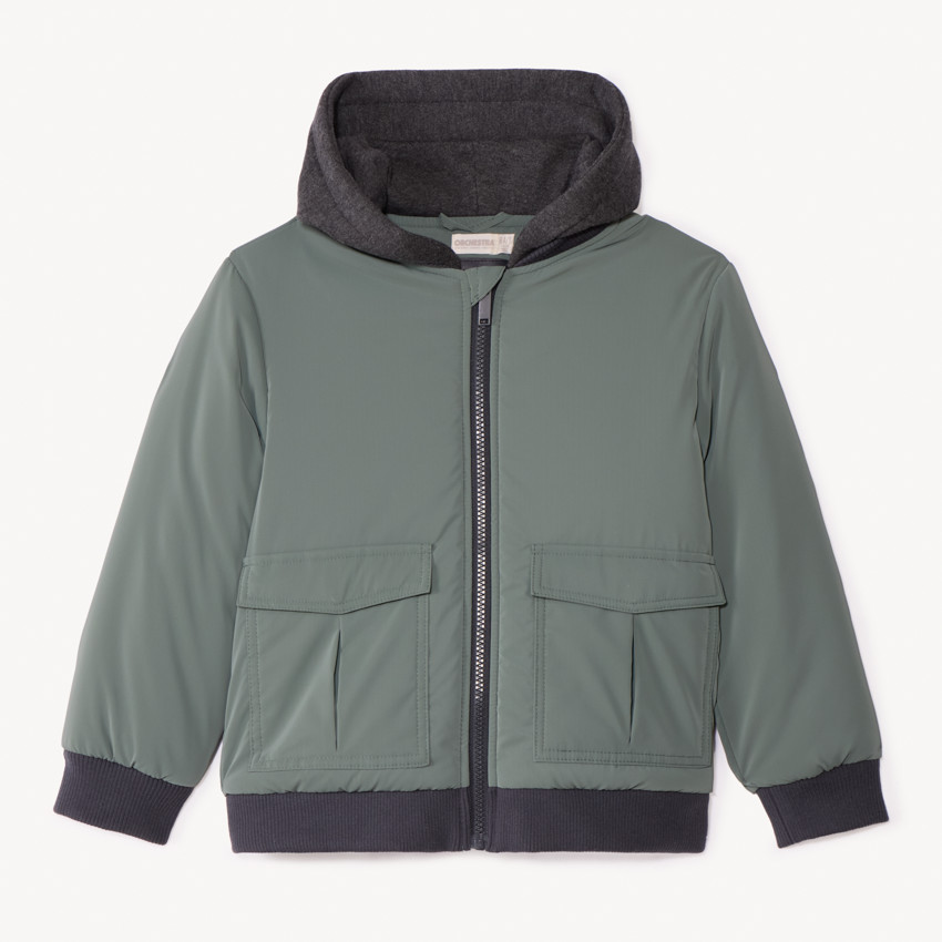 Chaqueta aviador con capucha de felpa para niño 