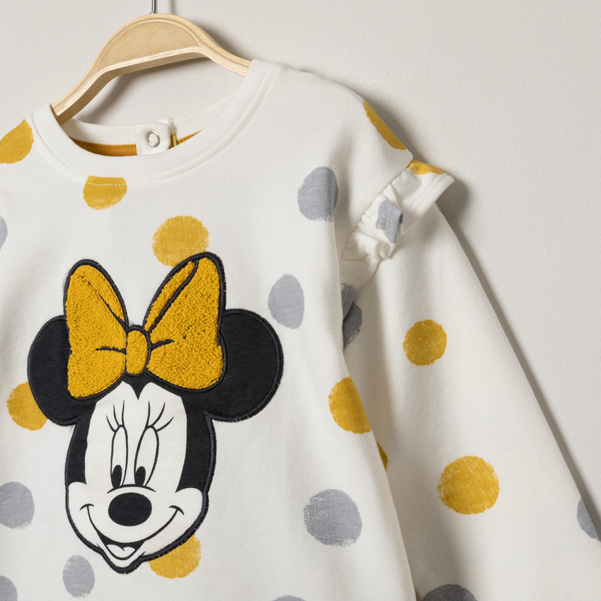 Jogging con sudadera , lunares bordados Minnie Disney y legging liso 