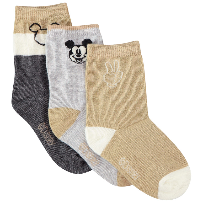 Lot de 3 paires de chaussettes print Mickey Disney pour bébé garçon Main Lot de 3 paires de chaussettes print Mickey Disney pour bébé garçon
