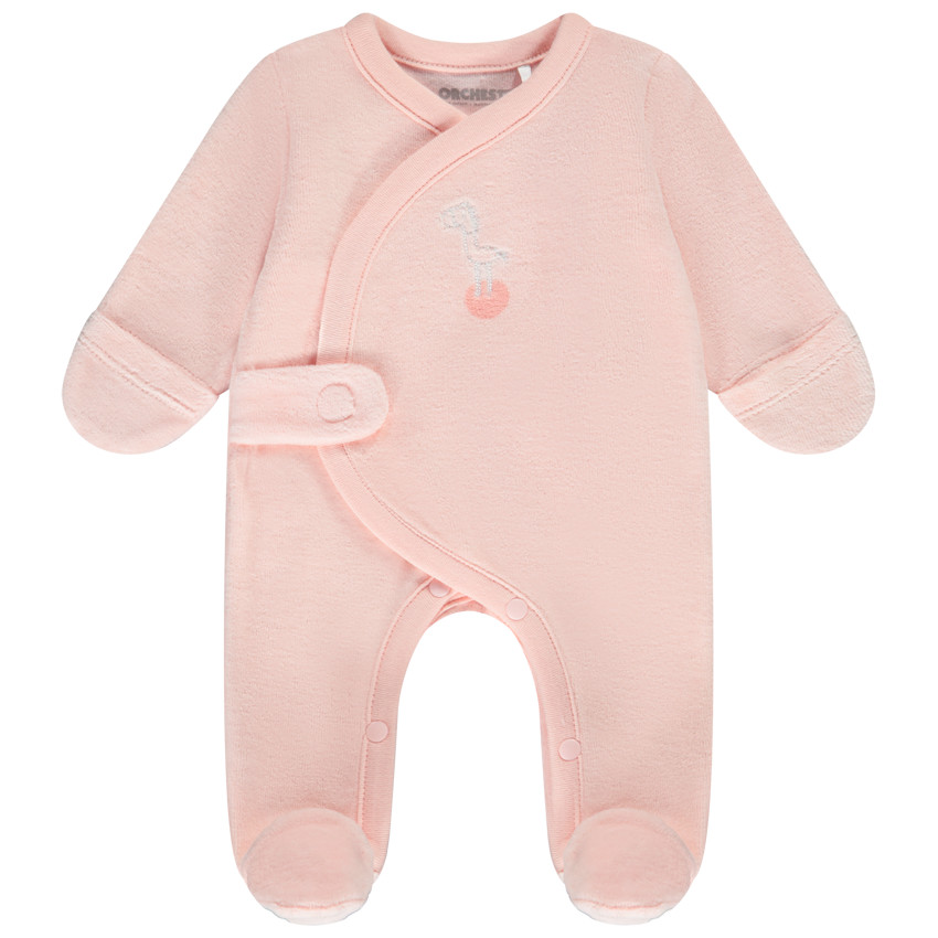 Pelele de terciopelo efecto cruzado para bebé niña prematura 