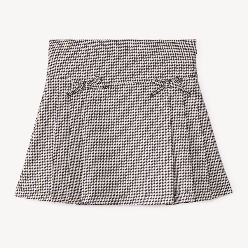 Falda corta con estampado de pata de gallo para niña 