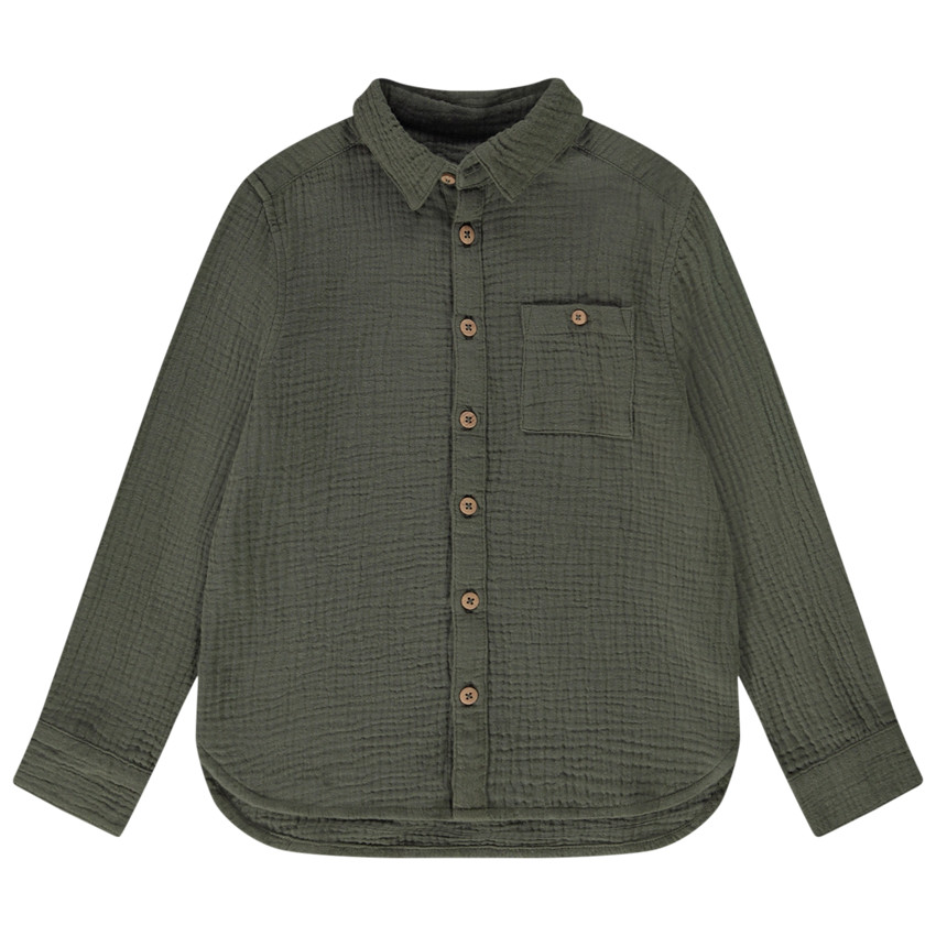 Camisa de manga larga de gasa de algodón para niño 