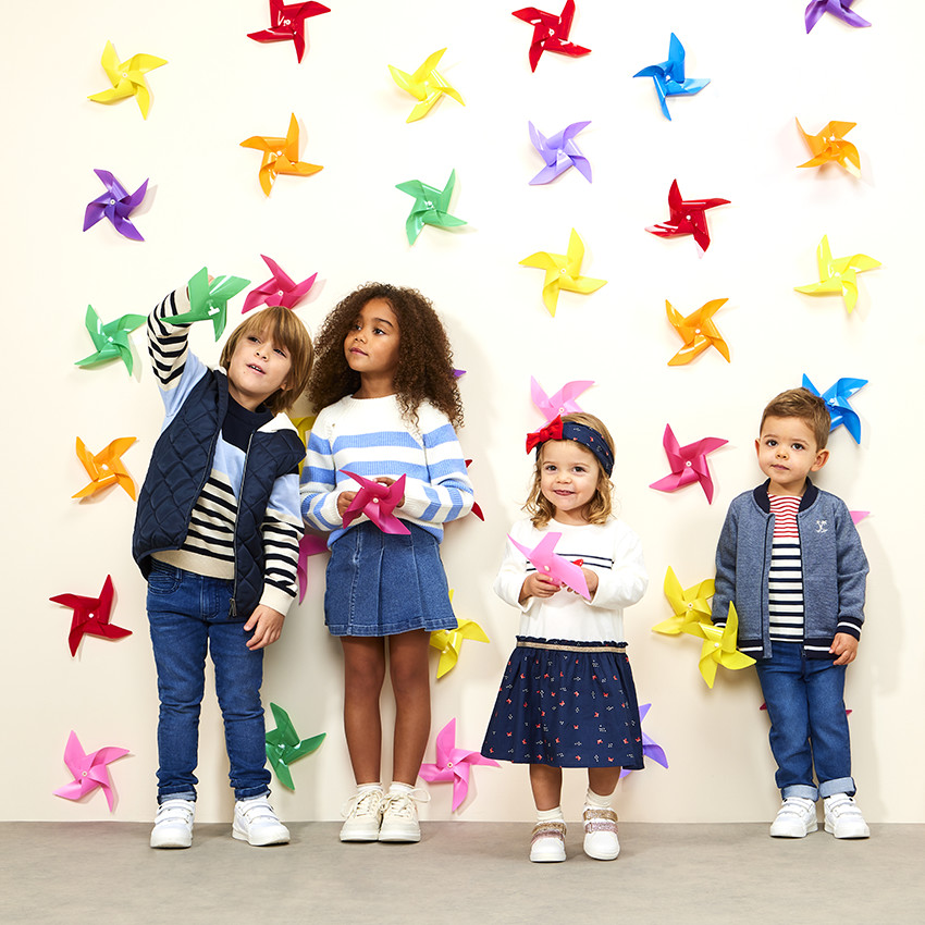 Vestido de manga larga efecto 2 en 1 con motivos de mariposas para bebé niña 