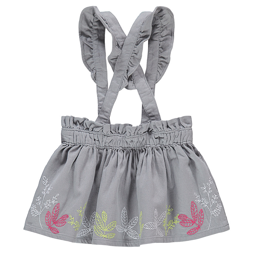 Falda corta con volantes de estilo retro de terciopelo con bordados  Additional Falda corta con volantes de estilo retro de terciopelo con bordados