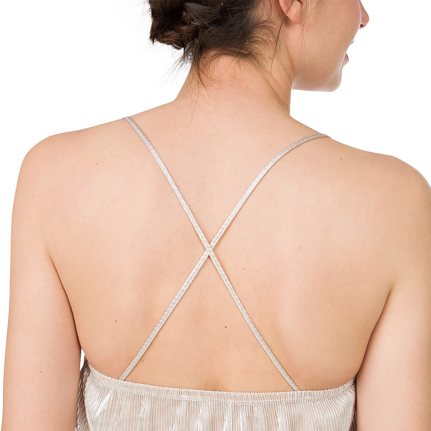 Top premamá brillante con tablas 