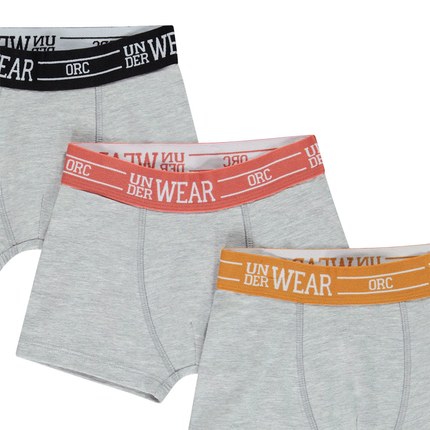 Pack de 5 bóxers lisos con cinturas de colores para niño 