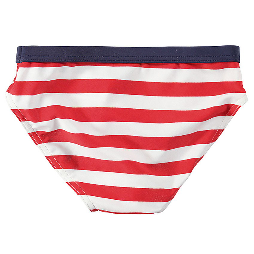 Slip de bain rayé avec motifs et inscriptions 