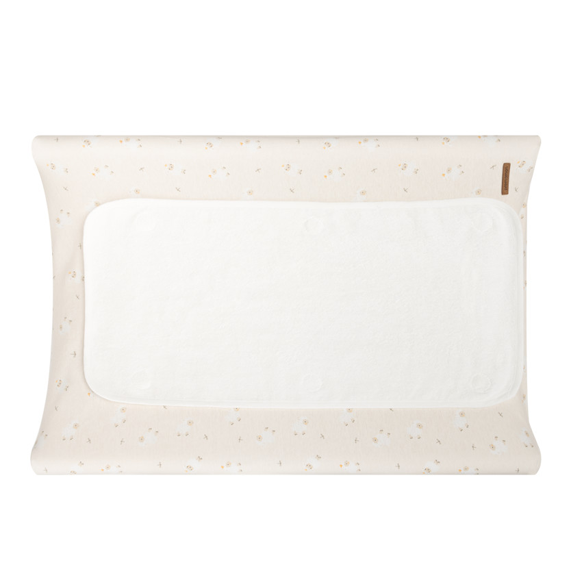 Funda de cambiador con estampado de ovejas La Vie à la Ferme beige 