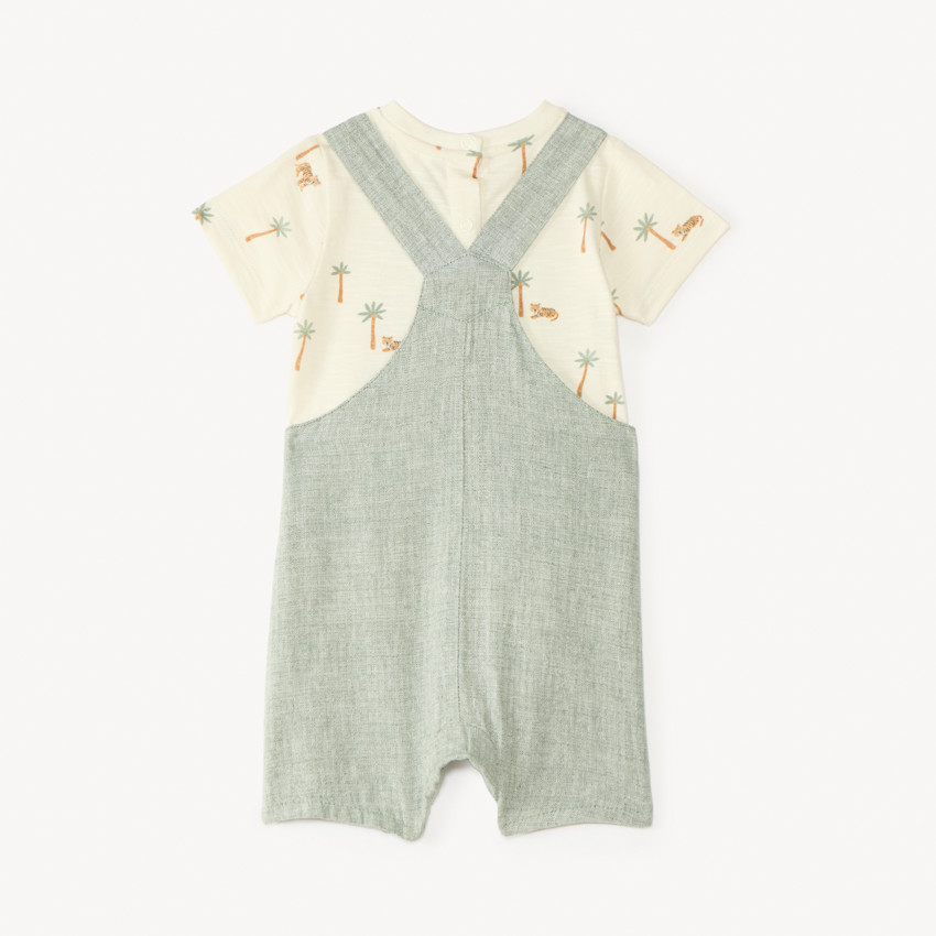 Conjunto corto de 2 piezas camiseta + peto para bebé niño 