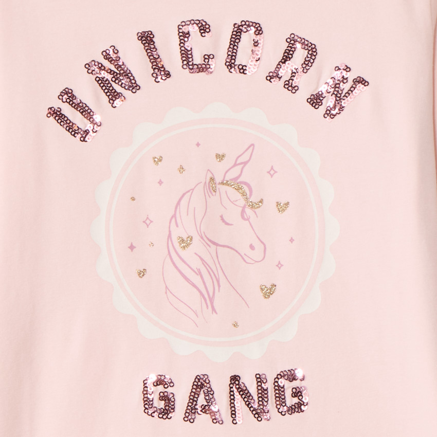 Camiseta de manga larga con lentejuelas de fantasía niña 
