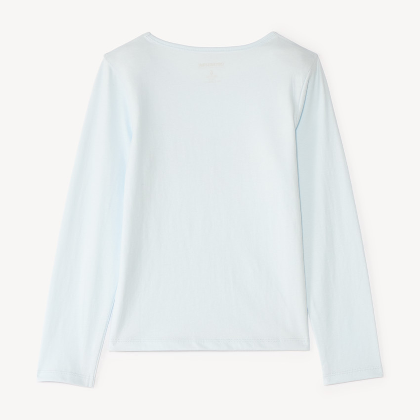 Camiseta de manga larga con estampado brillante para niña. 