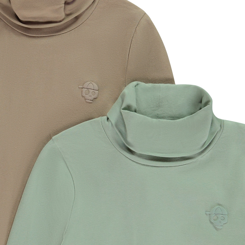 Pack de 2 bajo cuellos con estampado de calavera para niño 