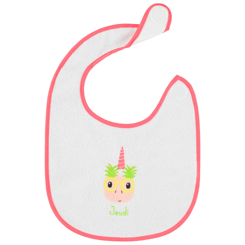 Pack de 7 baberos de rizo con estampado de unicornio 