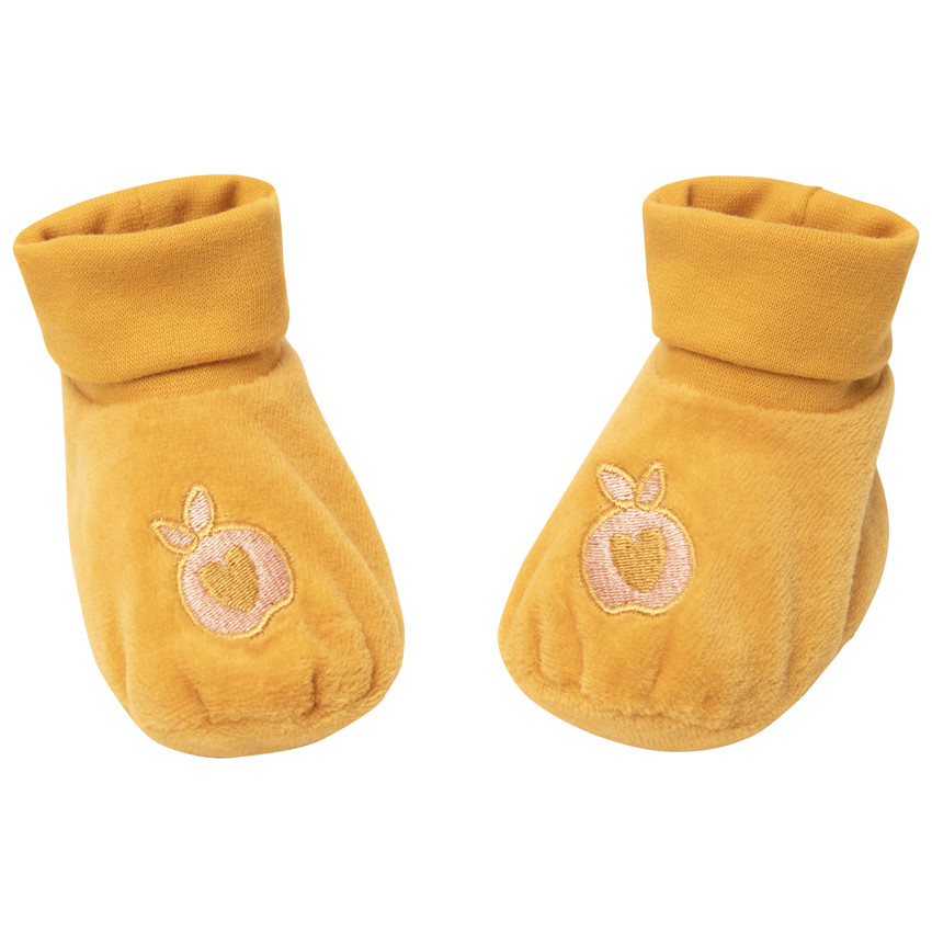 Patucos de terciopelo print manzana 