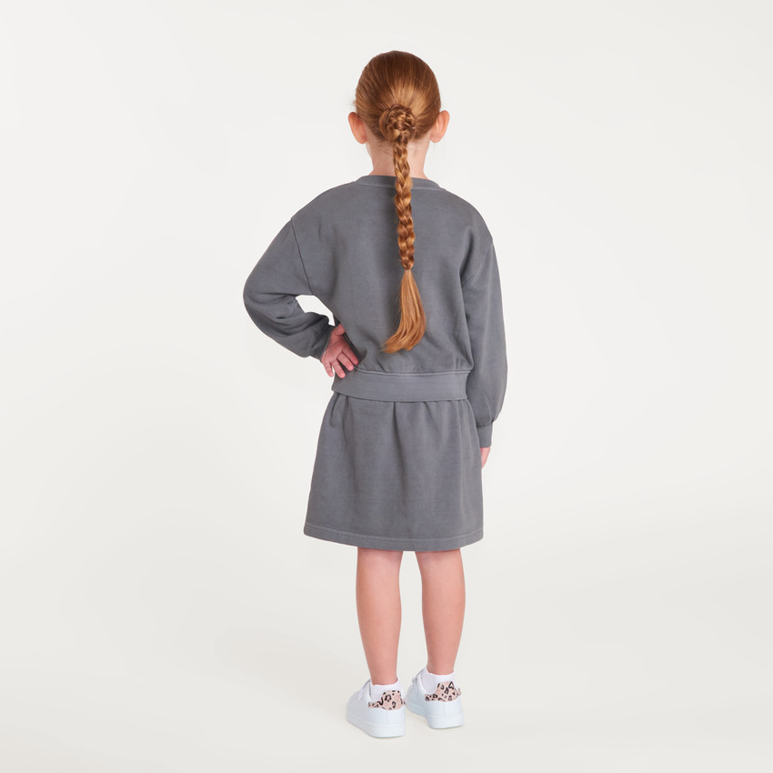 Vestido de sudadera de manga larga para niña efecto 2 en 1. 
