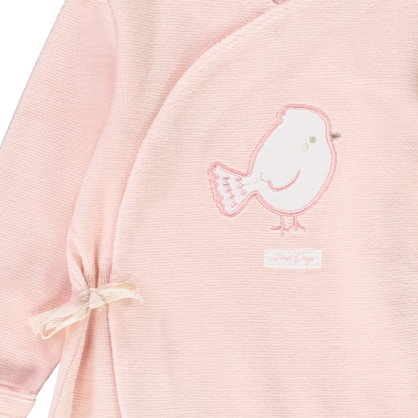 Pelele de terciopelo con parche de pájaro para bebé niña  Additional Pelele de terciopelo con parche de pájaro para bebé niña