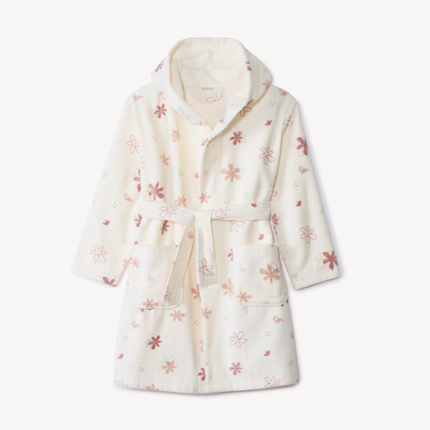 Peignoir de bain en éponge imprimé fleurs pour fille 