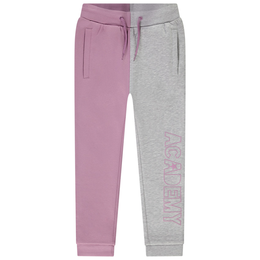 Pantalón jogging de felpa efecto color block para niña 