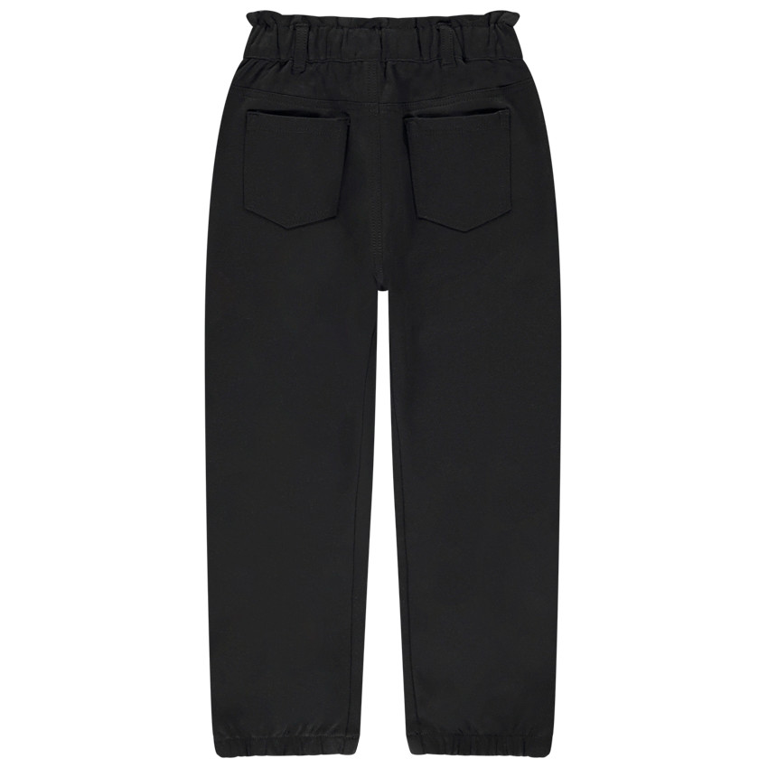 Pantalón paperbag de twill liso para niña 