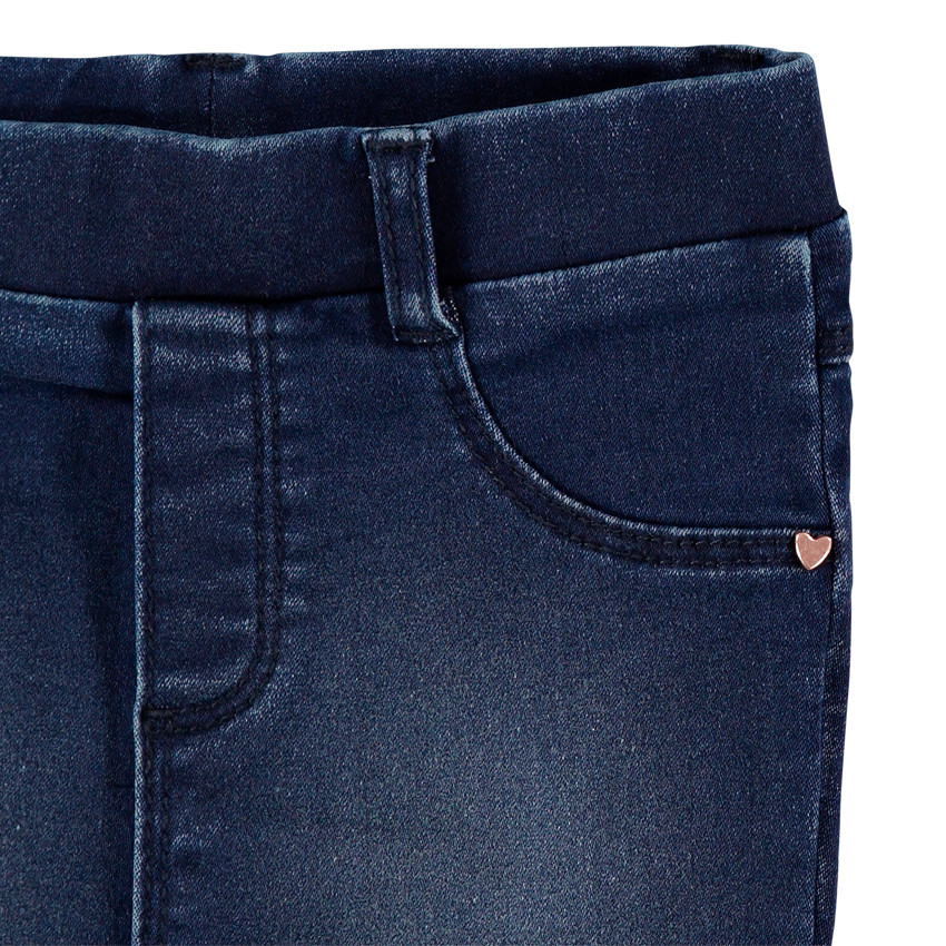 Jegging con efecto desgastado y remaches con forma de corazón 