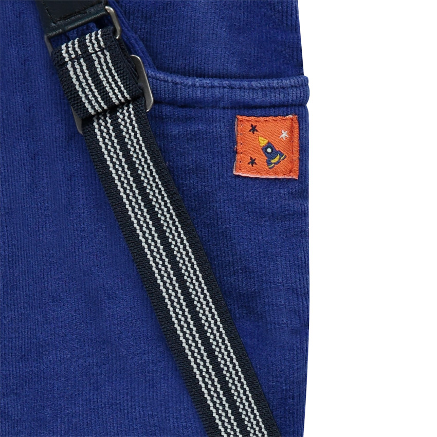 Pantalón de terciopelo azul con tirantes desmontables 