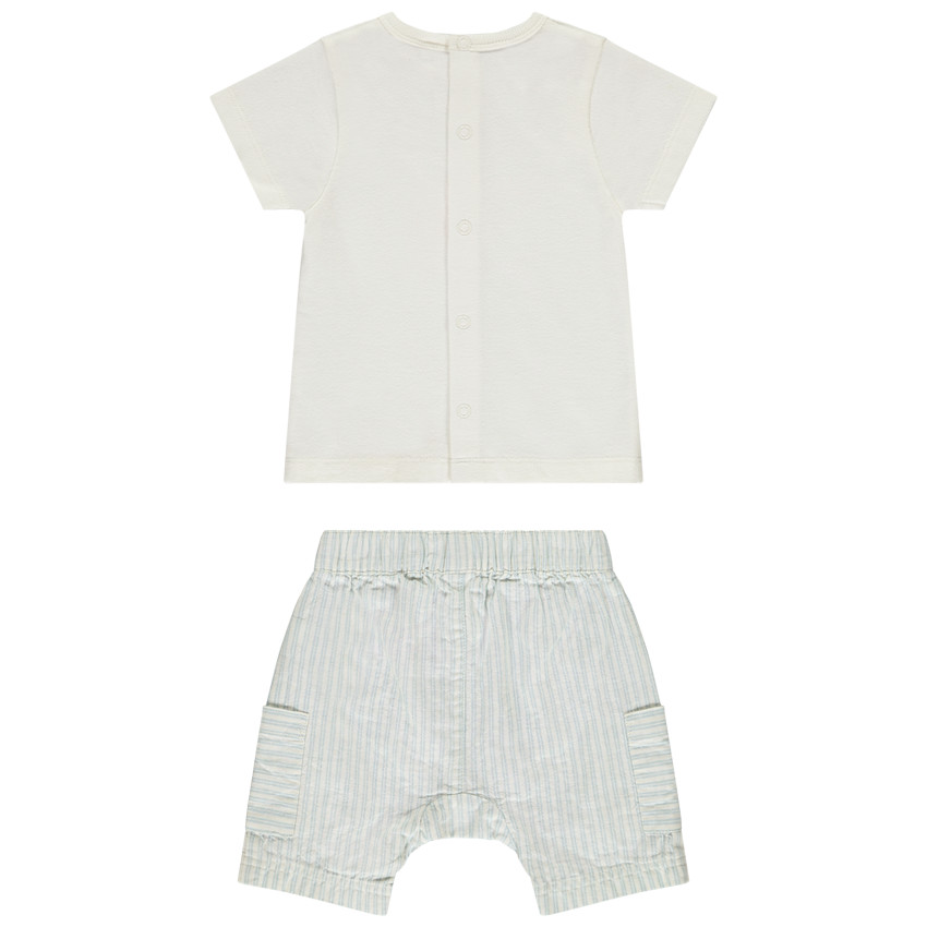 Conjunto de 2 piezas con bermudas a rayas para bebé niño 