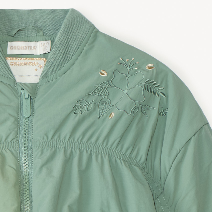 Chaqueta bomber de tela arrugada para niña 