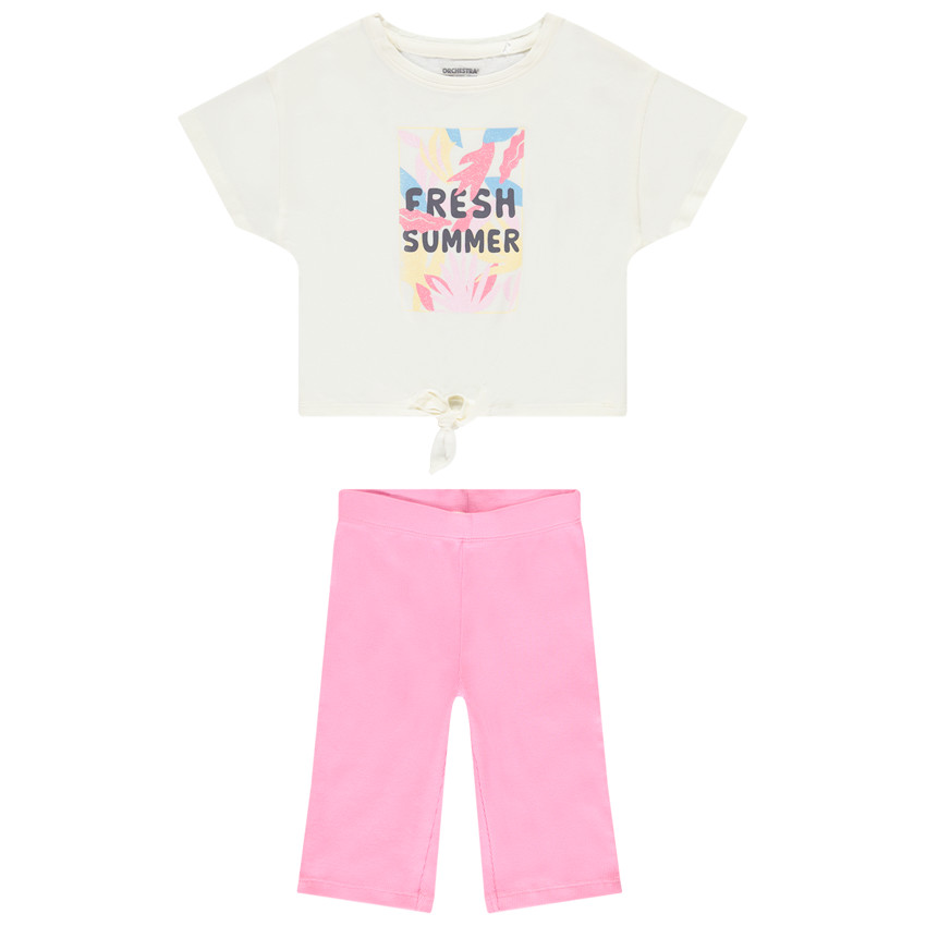 Conjunto de 2 piezas de jersey con print brillante para niña 