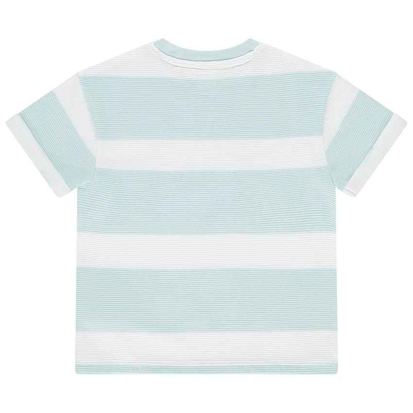 Camiseta de manga corta fantasía en punto otomán para niño 