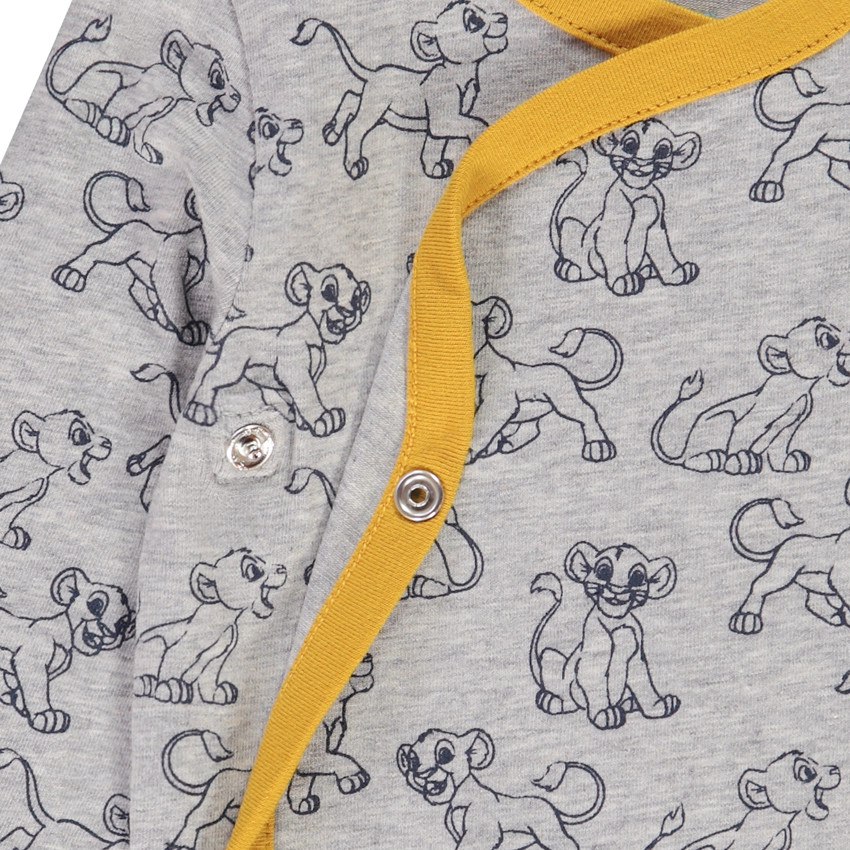 Pack de 3 bodies El Rey León Disney para bebé niño con diferentes aberturas según la edad 