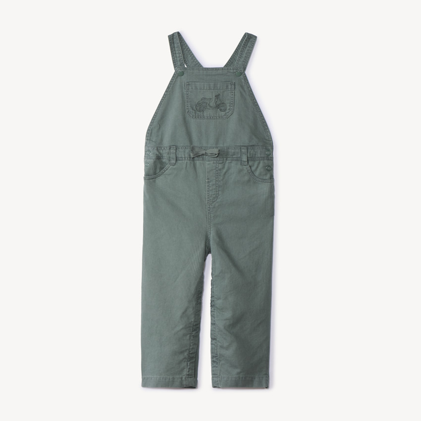 Peto largo de punto de canalé con bordado de scooter para bebé niño 