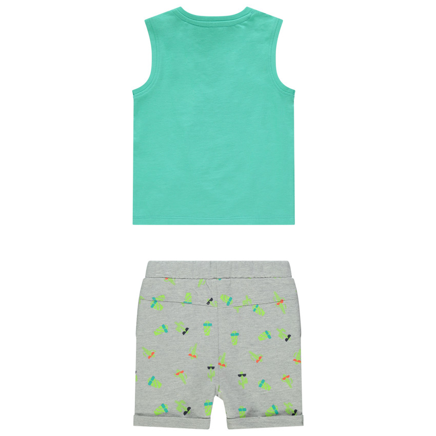 Conjunto camiseta sin mangas y bermudas estampado cactus all-over 