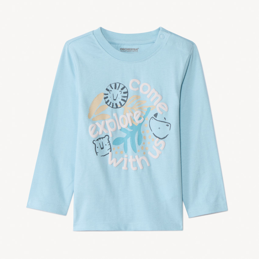 Camiseta de manga larga con estampado de la sabana para bebé niño 