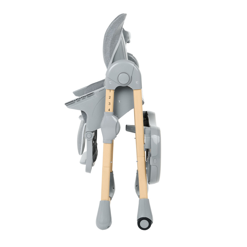 Silla alta ajustable 0+ Jude - Madera y Gris 