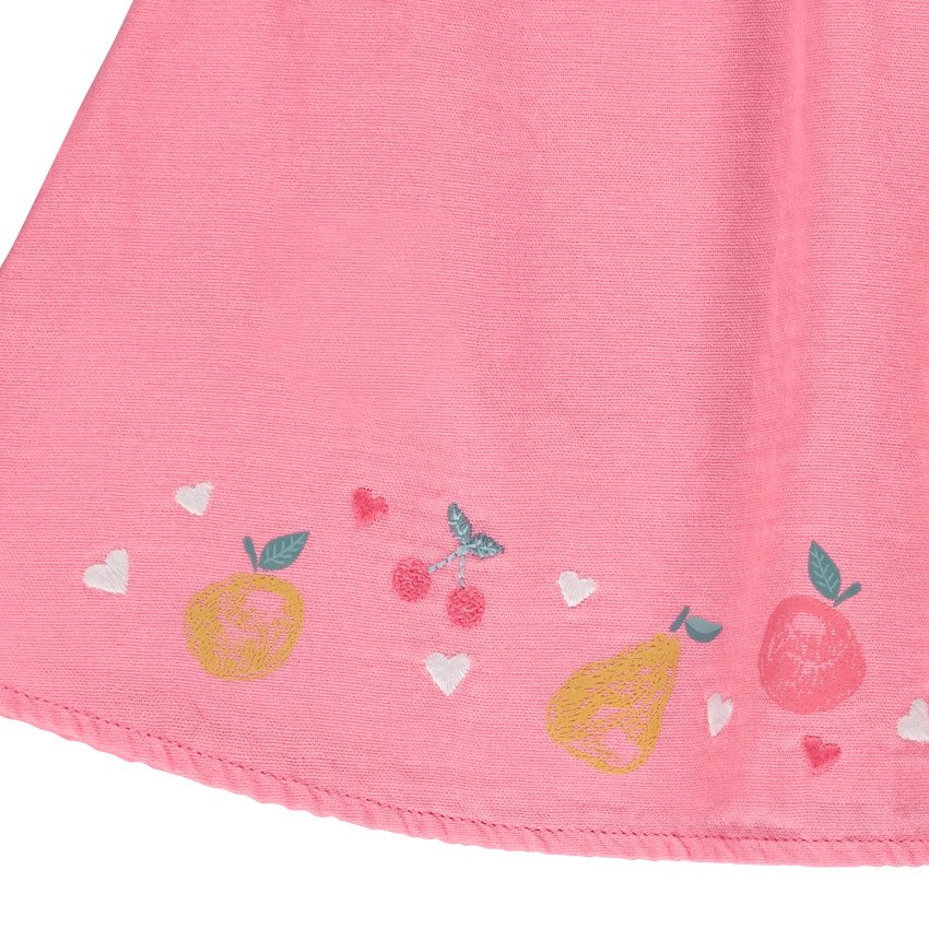 Conjunto de túnica doble de gasa de algodón para bebé niña + leggings con estampado de frutas 