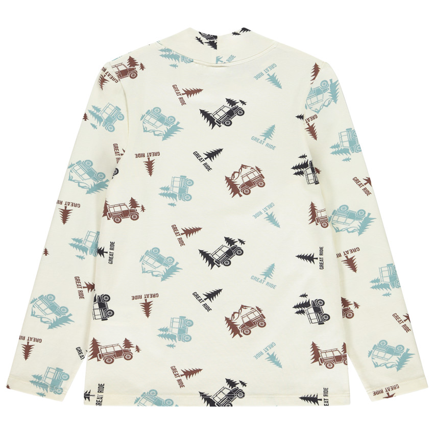 Camiseta interior estampada pick-up fantasía + cuello chimenea para niño 