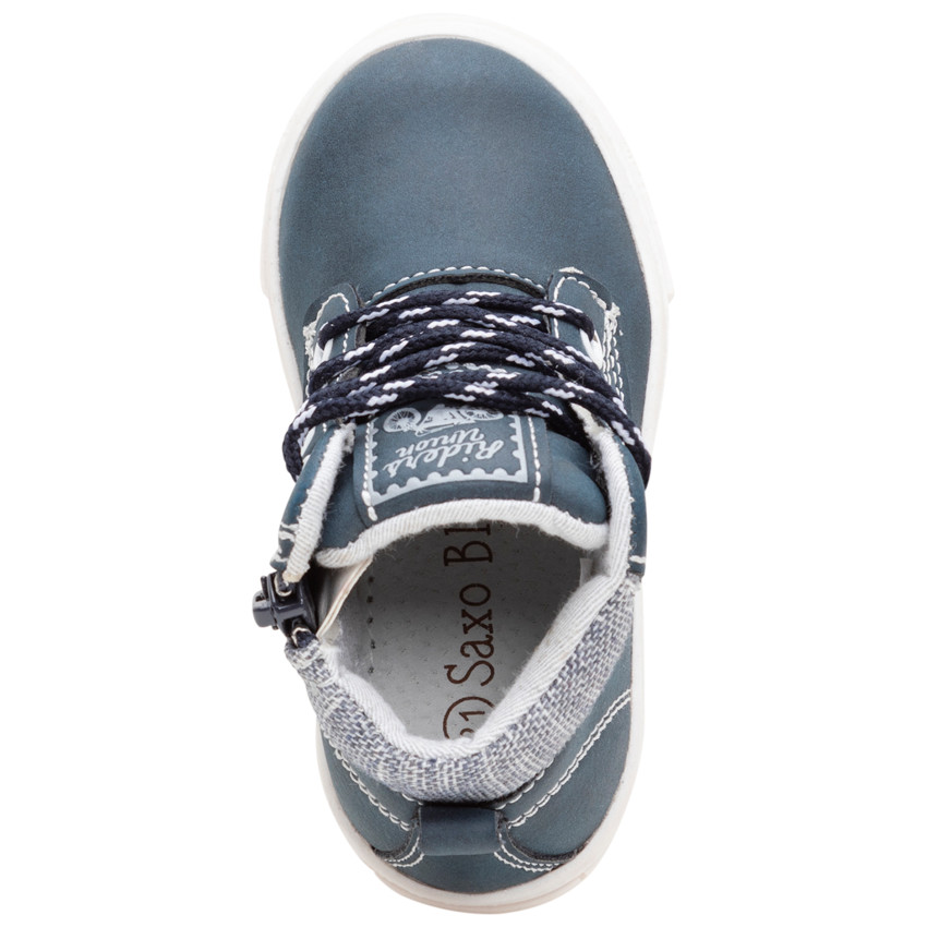 Botines con efecto de cuero con cordones redondos y cremallera lateral 