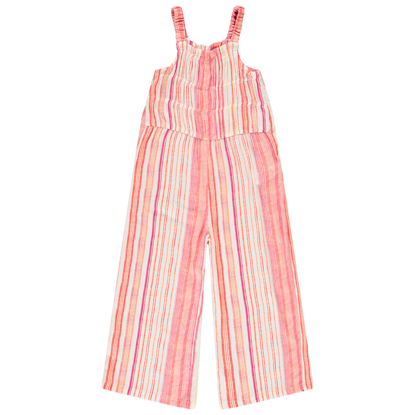 Peto largo de voile con rayas para niña 