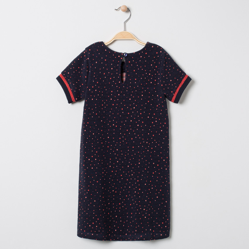 Vestido manga corta estampado all-over 