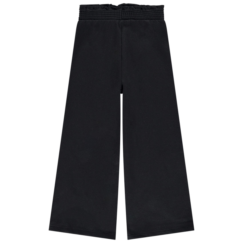 Pantalon large molletonné à taille smockée pour fille 