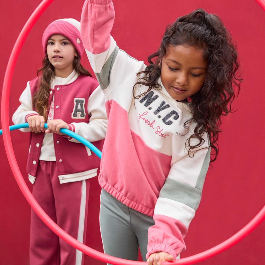 Sweat molleton à capuche effet color block pour fille 