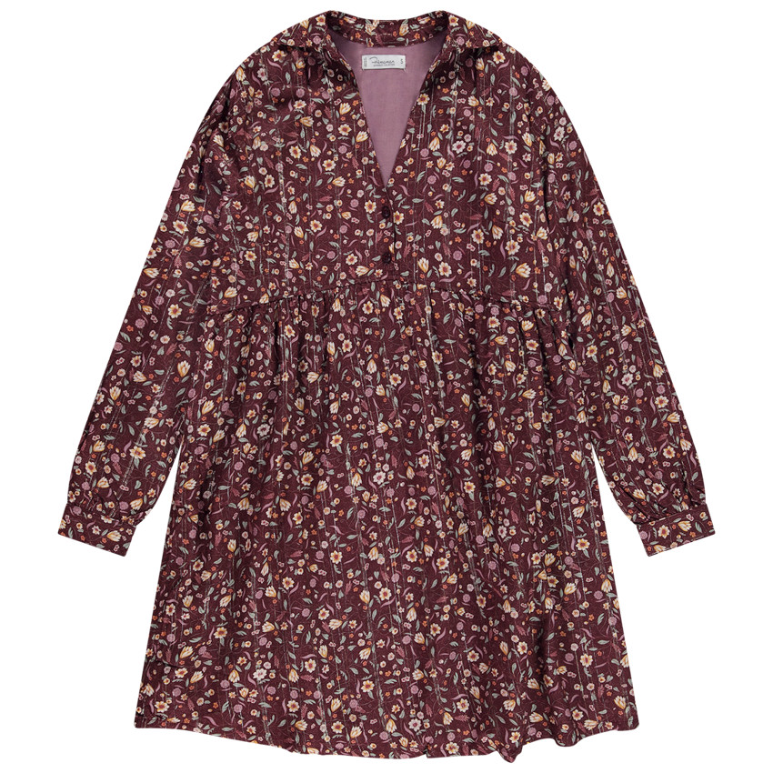 Vestido de manga larga con estampado floral para mujer 